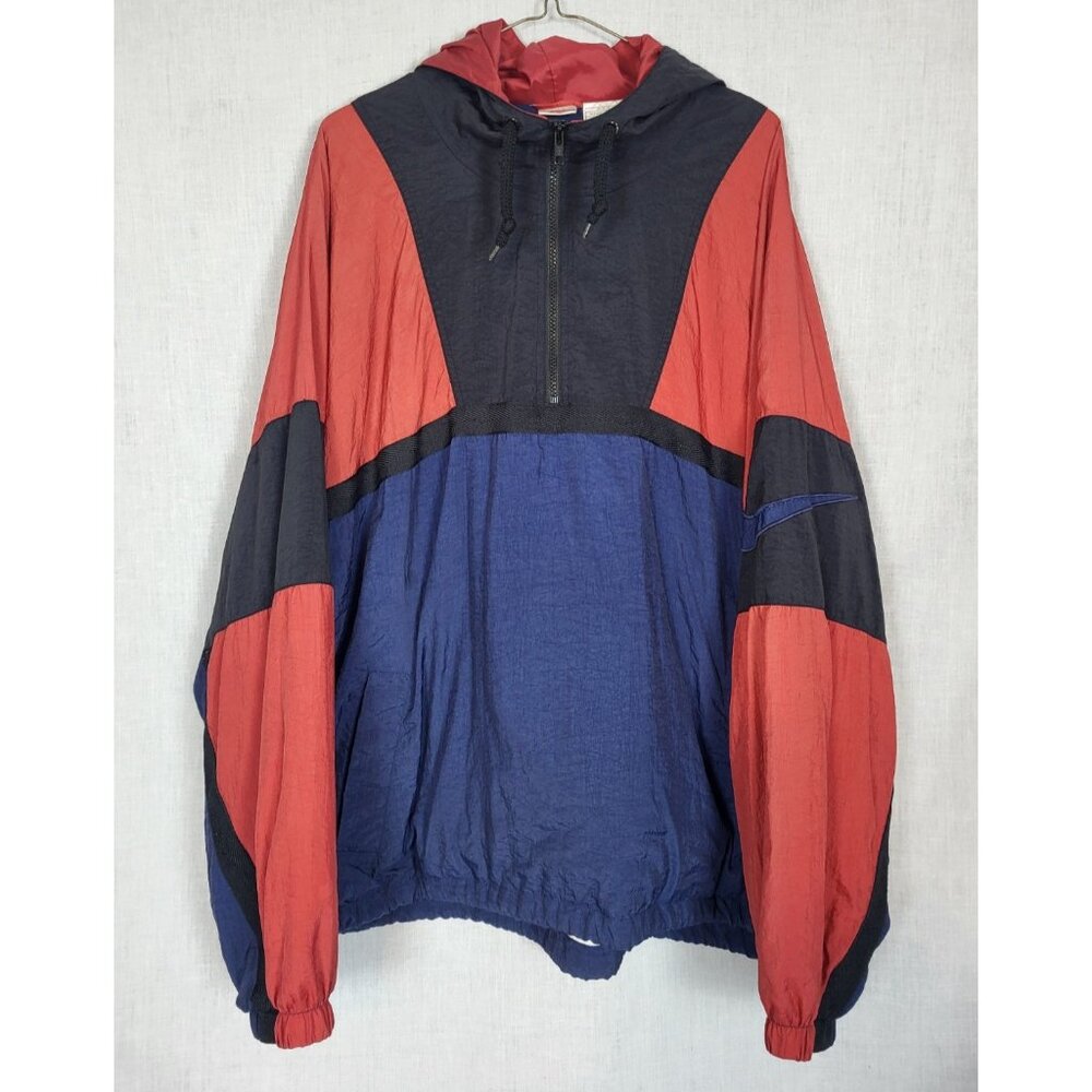 Vintage Nike Windbreaker Jacket Colorblock Hoodie Men's XL Retro 80's 90's Y2K